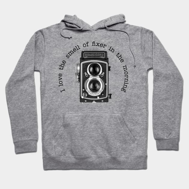 Retro Camera - Fixer Joke - Black Text Hoodie by DecPhoto